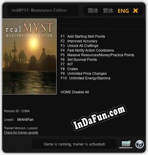 realMYST: Masterpiece Edition: Trainer +10 [v1.9]