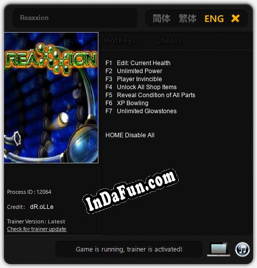 Reaxxion: Cheats, Trainer +7 [dR.oLLe]