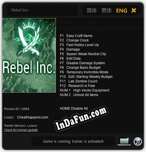 Rebel Inc.: Cheats, Trainer +14 [CheatHappens.com]