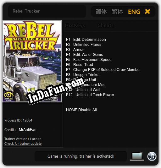 Rebel Trucker: Trainer +12 [v1.3]