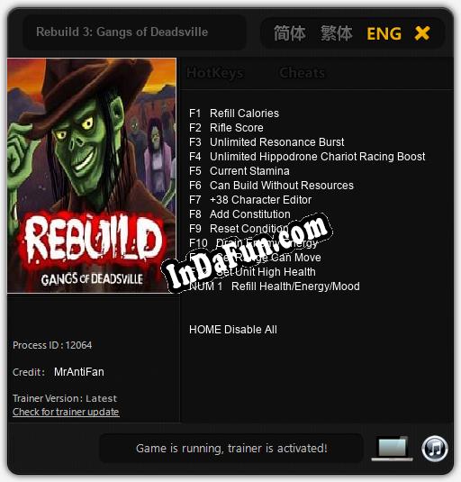 Trainer for Rebuild 3: Gangs of Deadsville [v1.0.1]