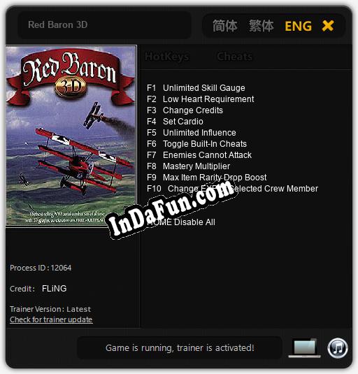 Red Baron 3D: TRAINER AND CHEATS (V1.0.88)