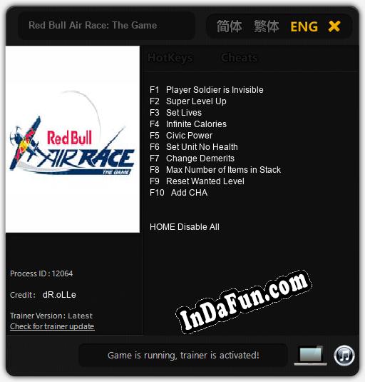 Trainer for Red Bull Air Race: The Game [v1.0.4]