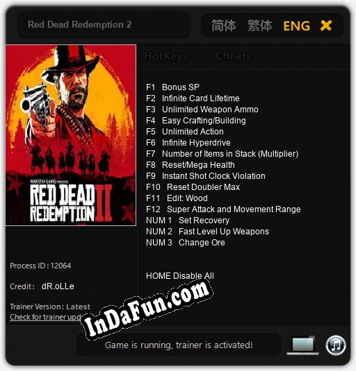 Red Dead Redemption 2: TRAINER AND CHEATS (V1.0.31)