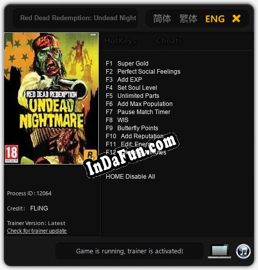Red Dead Redemption: Undead Nightmare: Trainer +12 [v1.5]