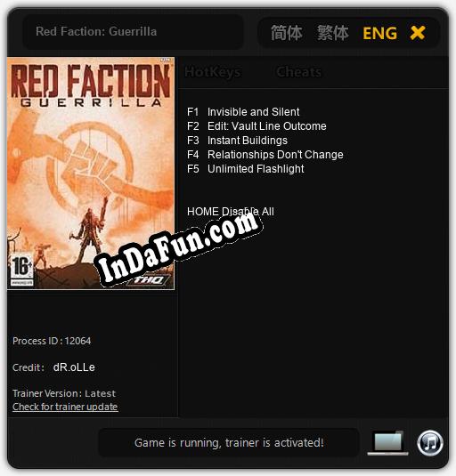 Trainer for Red Faction: Guerrilla [v1.0.6]