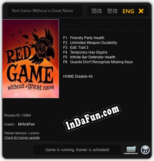 Red Game Without a Great Name: TRAINER AND CHEATS (V1.0.53)