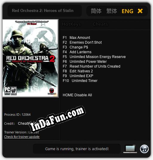 Red Orchestra 2: Heroes of Stalingrad: Cheats, Trainer +10 [CheatHappens.com]