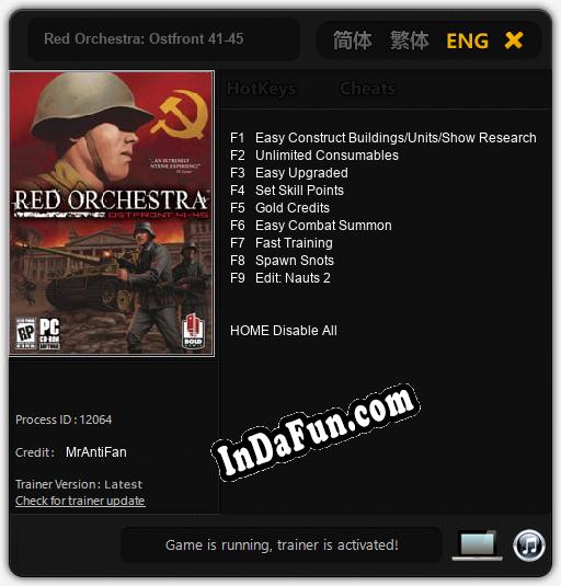 Red Orchestra: Ostfront 41-45: TRAINER AND CHEATS (V1.0.5)