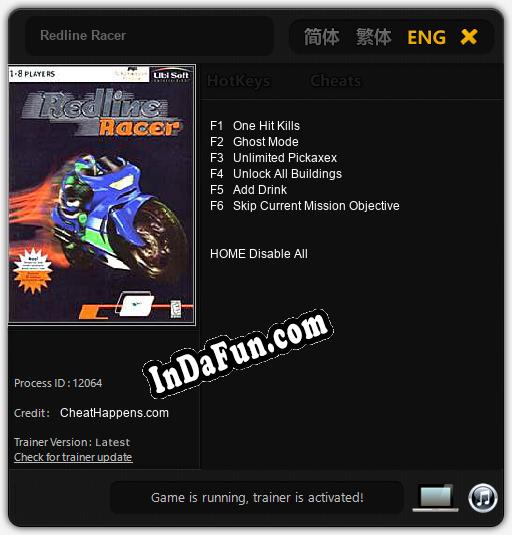 Redline Racer: TRAINER AND CHEATS (V1.0.6)