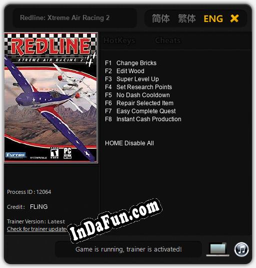 Redline: Xtreme Air Racing 2: Trainer +8 [v1.3]