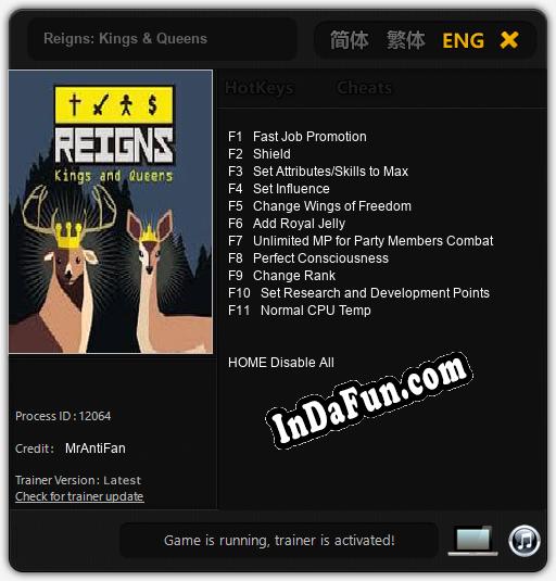 Trainer for Reigns: Kings & Queens [v1.0.1]