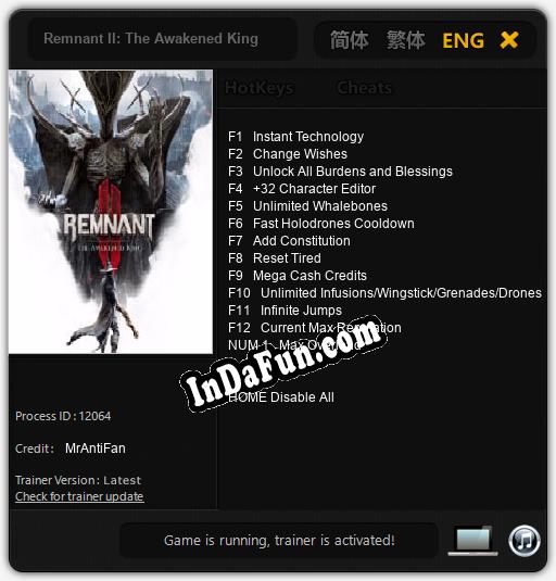 Remnant II: The Awakened King: TRAINER AND CHEATS (V1.0.30)