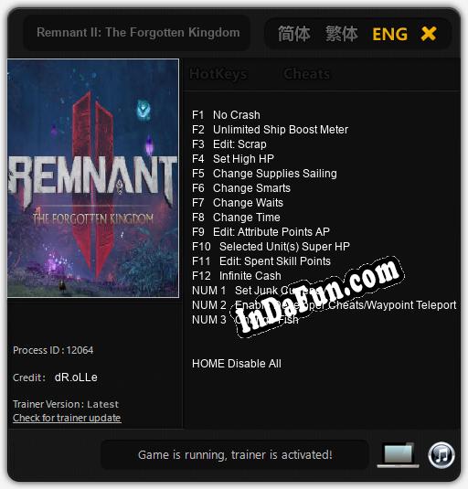 Remnant II: The Forgotten Kingdom: Cheats, Trainer +15 [dR.oLLe]