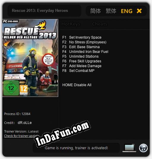 Trainer for Rescue 2013: Everyday Heroes [v1.0.3]