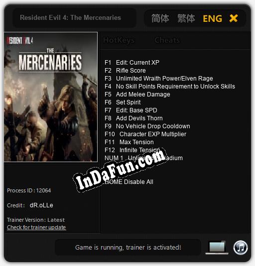 Resident Evil 4: The Mercenaries: Trainer +13 [v1.7]