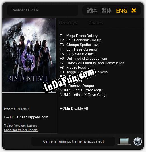 Resident Evil 6: Trainer +14 [v1.1]