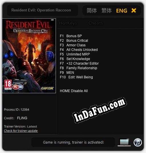 Resident Evil: Operation Raccoon City: Cheats, Trainer +10 [FLiNG]