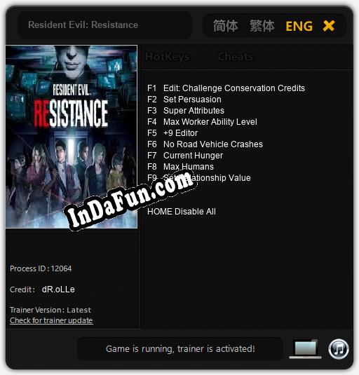 Trainer for Resident Evil: Resistance [v1.0.9]