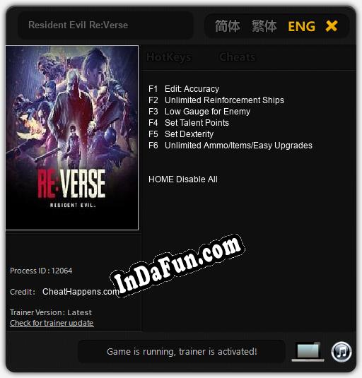 Resident Evil Re:Verse: TRAINER AND CHEATS (V1.0.26)