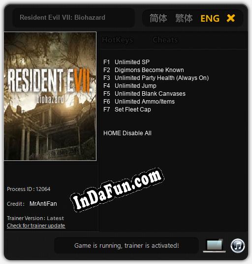 Resident Evil VII: Biohazard: Trainer +7 [v1.3]