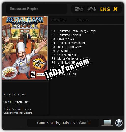 Restaurant Empire: TRAINER AND CHEATS (V1.0.95)