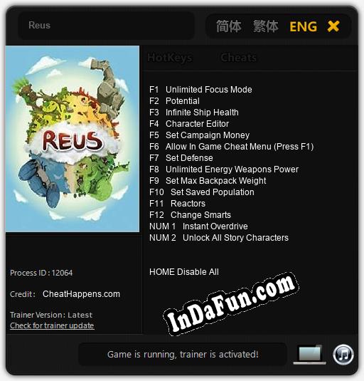 Reus: Trainer +14 [v1.2]