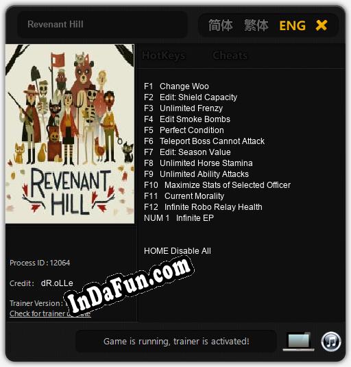 Revenant Hill: Cheats, Trainer +13 [dR.oLLe]