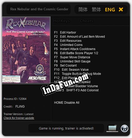 Rex Nebular and the Cosmic Gender Bender: TRAINER AND CHEATS (V1.0.98)