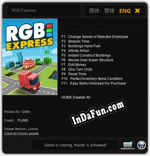 RGB Express: TRAINER AND CHEATS (V1.0.85)