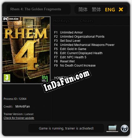 Rhem 4: The Golden Fragments: Cheats, Trainer +9 [MrAntiFan]