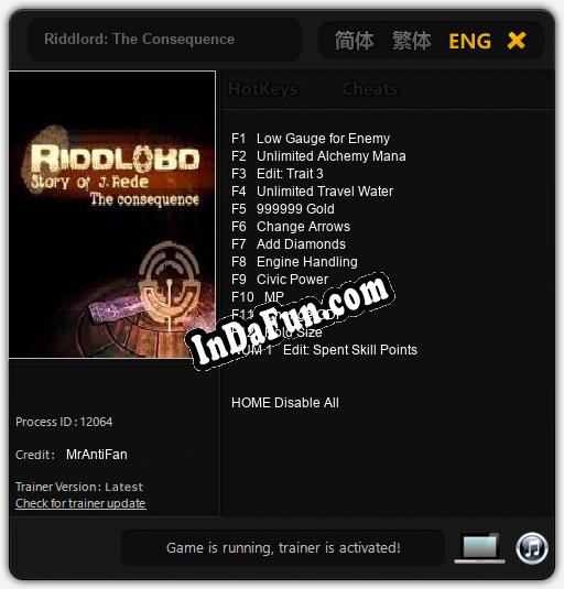 Riddlord: The Consequence: Cheats, Trainer +13 [MrAntiFan]