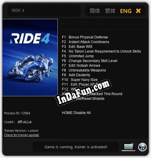 Trainer for RIDE 4 [v1.0.7]