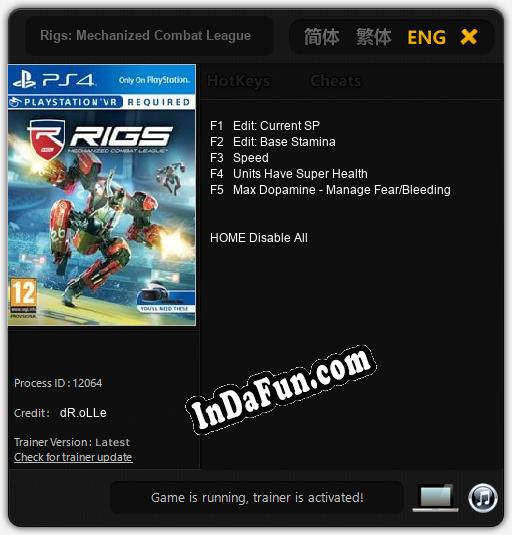 Rigs: Mechanized Combat League: TRAINER AND CHEATS (V1.0.52)