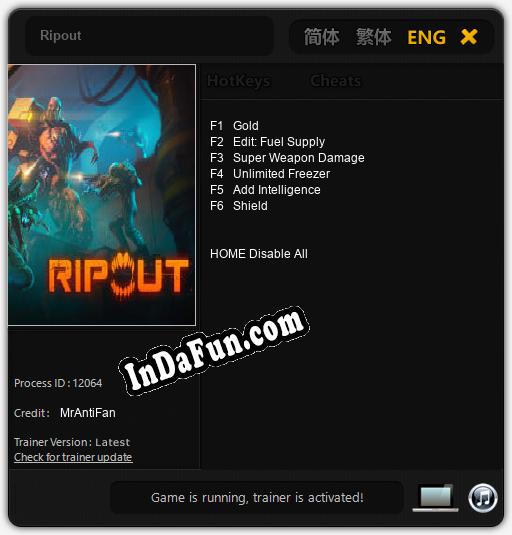 Ripout: Cheats, Trainer +6 [MrAntiFan]