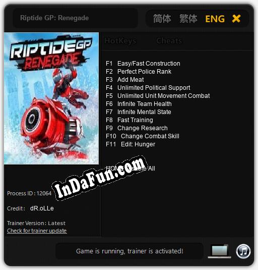 Riptide GP: Renegade: Cheats, Trainer +11 [dR.oLLe]