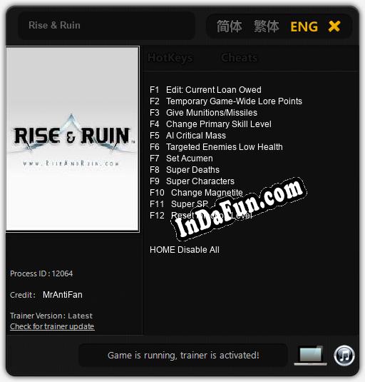 Rise & Ruin: TRAINER AND CHEATS (V1.0.79)