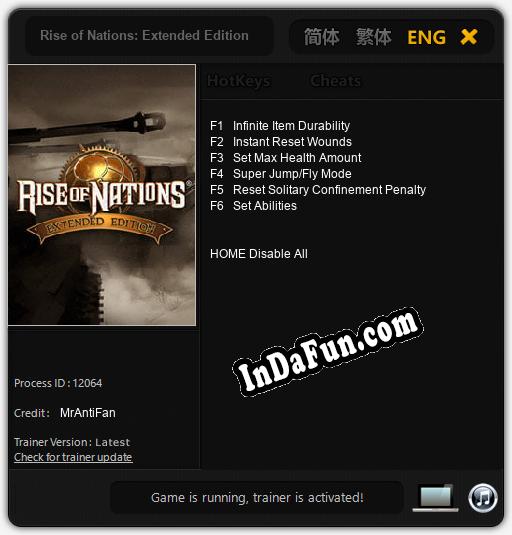 Rise of Nations: Extended Edition: Cheats, Trainer +6 [MrAntiFan]