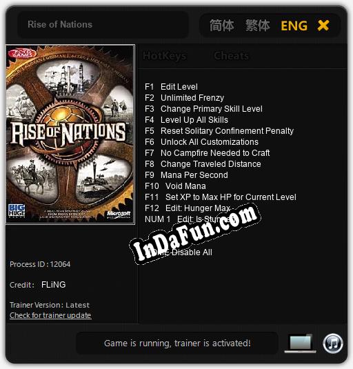 Trainer for Rise of Nations [v1.0.2]