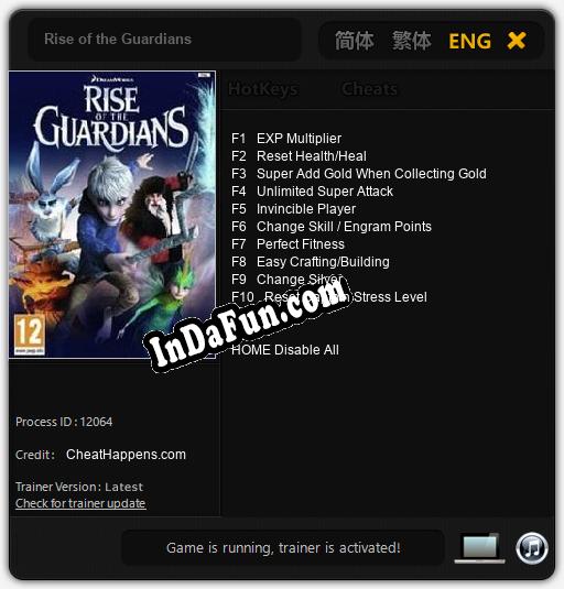 Rise of the Guardians: Trainer +10 [v1.3]