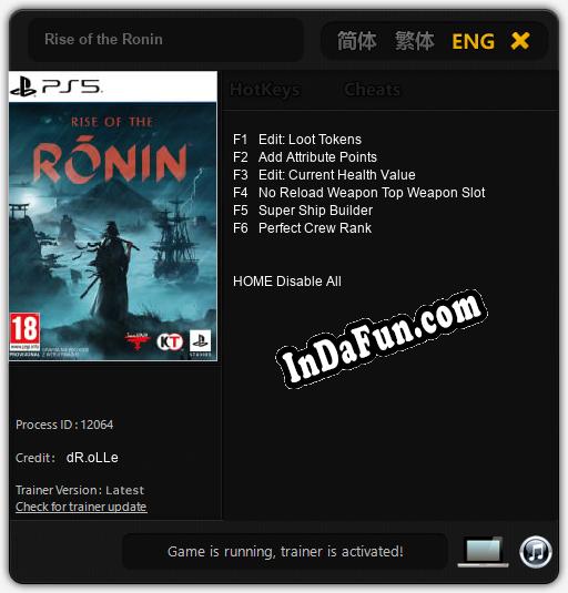 Rise of the Ronin: TRAINER AND CHEATS (V1.0.96)