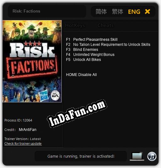 Risk: Factions: TRAINER AND CHEATS (V1.0.8)