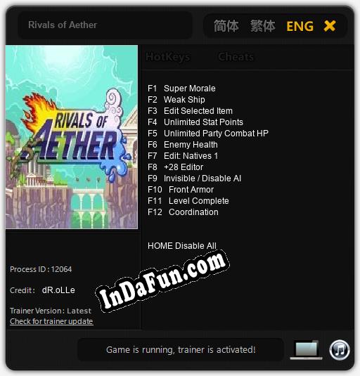 Trainer for Rivals of Aether [v1.0.8]