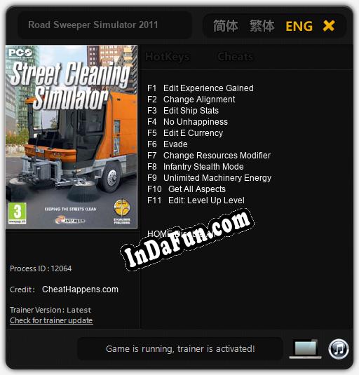 Road Sweeper Simulator 2011: TRAINER AND CHEATS (V1.0.96)