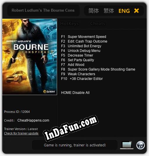 Robert Ludlum’s The Bourne Conspiracy: Trainer +10 [v1.4]