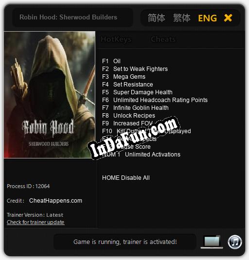 Robin Hood: Sherwood Builders: TRAINER AND CHEATS (V1.0.57)