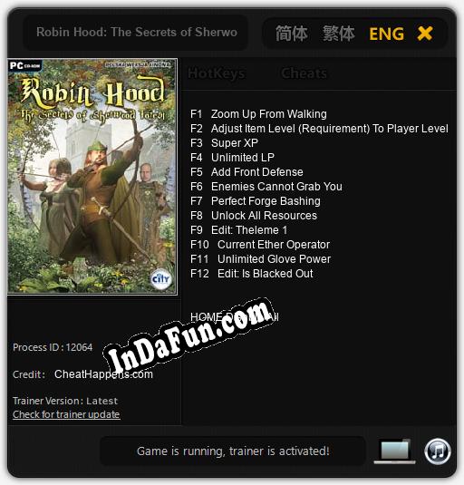 Robin Hood: The Secrets of Sherwood Forest: TRAINER AND CHEATS (V1.0.34)