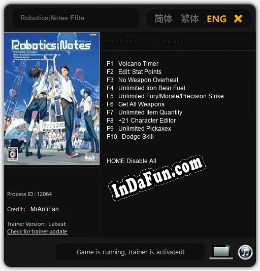 Trainer for Robotics;Notes Elite [v1.0.8]