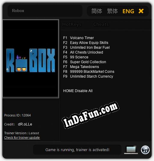 Robox: TRAINER AND CHEATS (V1.0.62)