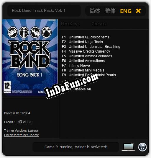 Rock Band Track Pack: Vol. 1: Trainer +9 [v1.8]